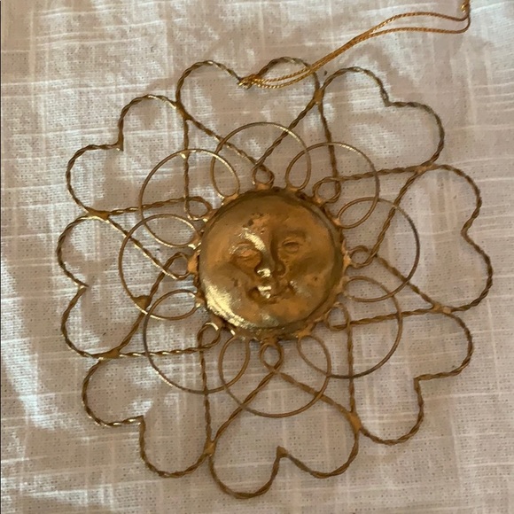 Holiday Gold Sun Metal Ornament - Picture 1 of 7